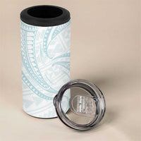 White Sunday Lotu Tamaiti 4 in 1 Can Cooler Tumbler Polynesian Wave Pastel Cyan - Polynesian Pride