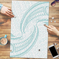 White Sunday Lotu Tamaiti Puzzle Polynesian Wave Pastel Cyan - Polynesian Pride