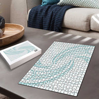 White Sunday Lotu Tamaiti Puzzle Polynesian Wave Pastel Cyan - Polynesian Pride