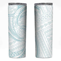 White Sunday Lotu Tamaiti Skinny Tumbler Polynesian Wave Pastel Cyan - Polynesian Pride