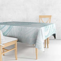 White Sunday Lotu Tamaiti Tablecloth Polynesian Wave Pastel Cyan - Polynesian Pride