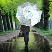 White Sunday Lotu Tamaiti Umbrella Polynesian Wave Pastel Cyan - Polynesian Pride