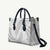 White Sunday Lotu Tamaiti Leather Bag Polynesian Wave Pastel Gray - Polynesian Pride