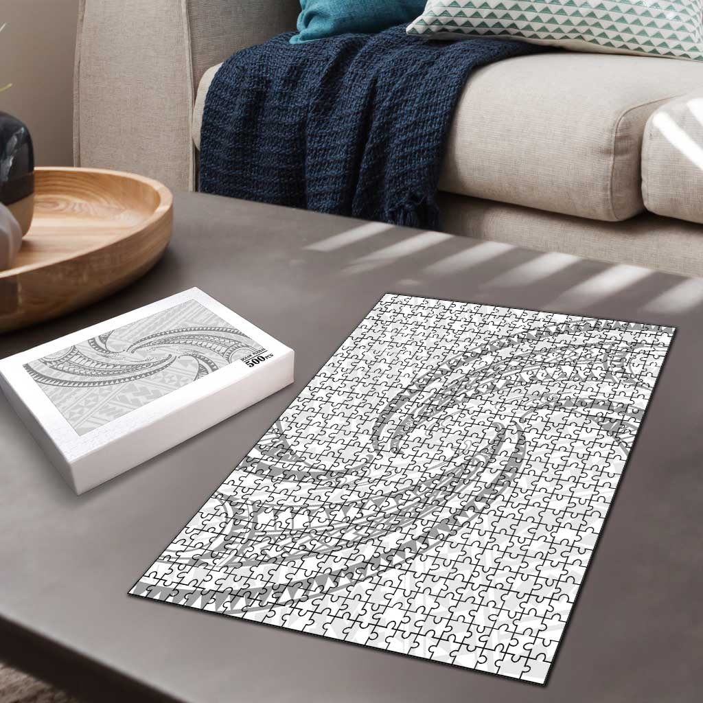 White Sunday Lotu Tamaiti Puzzle Polynesian Wave Pastel Gray - Polynesian Pride