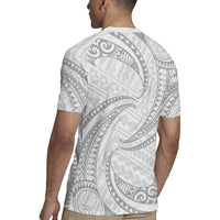 White Sunday Lotu Tamaiti Rugby Jersey Polynesian Wave Pastel Gray - Polynesian Pride