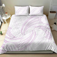 White Sunday Lotu Tamaiti Bedding Set Polynesian Wave Pastel Mauve - Polynesian Pride