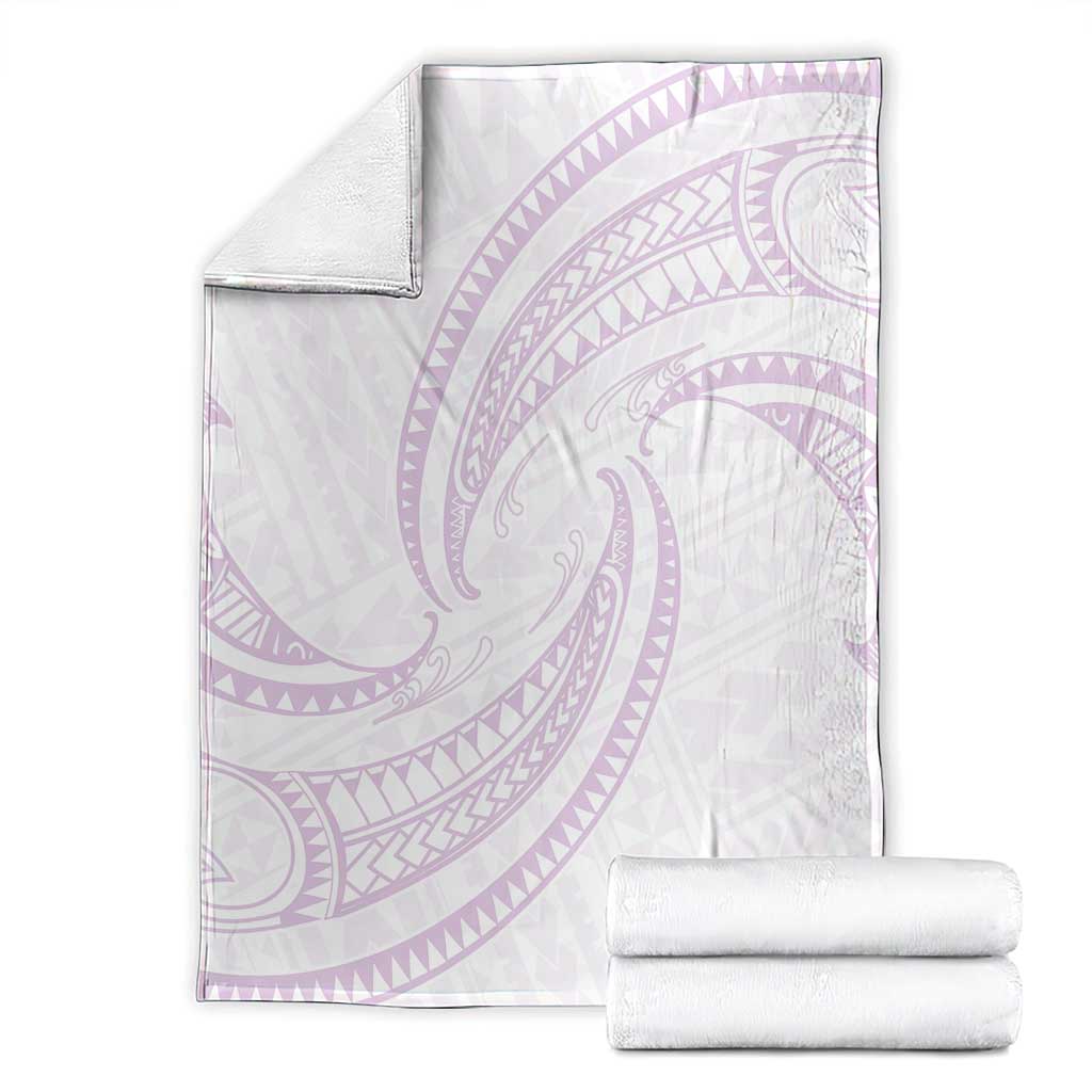 White Sunday Lotu Tamaiti Blanket Polynesian Wave Pastel Mauve - Polynesian Pride