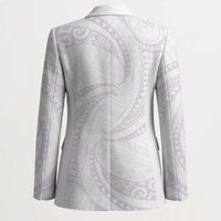 White Sunday Lotu Tamaiti Blazer Polynesian Wave Pastel Mauve - Polynesian Pride