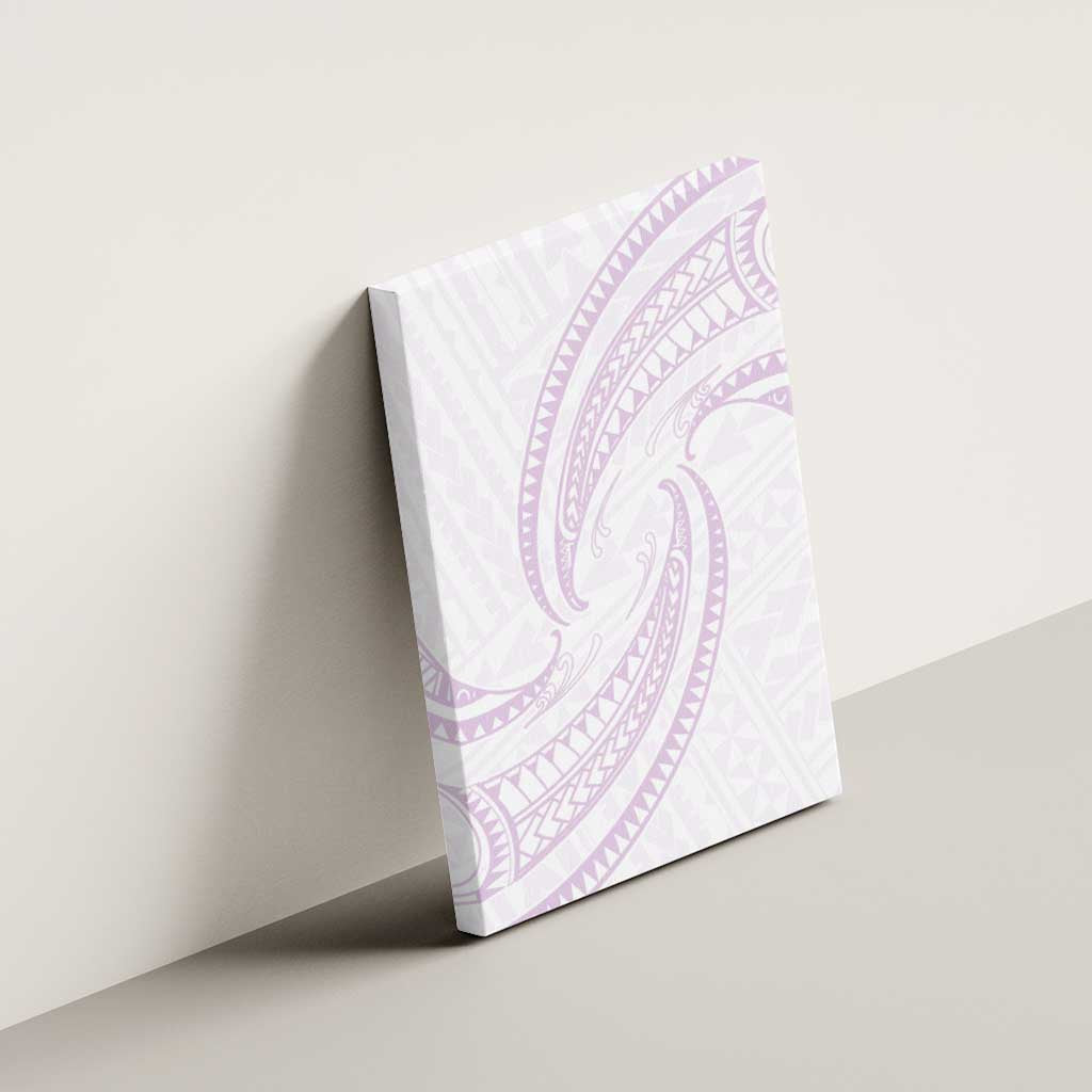 White Sunday Lotu Tamaiti Canvas Wall Art Polynesian Wave Pastel Mauve - Polynesian Pride