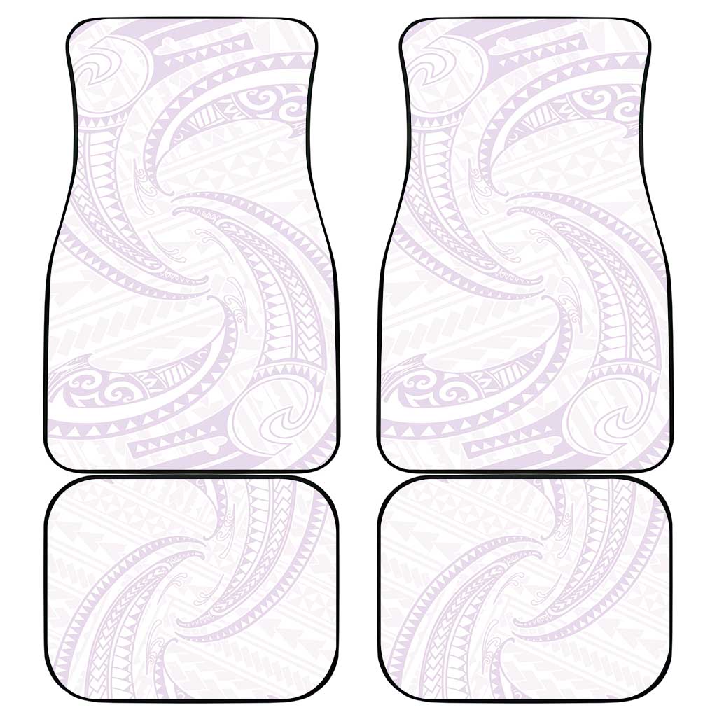 White Sunday Lotu Tamaiti Car Mats Polynesian Wave Pastel Mauve - Polynesian Pride