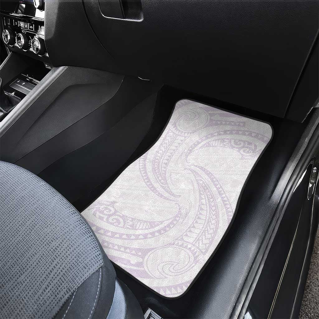 White Sunday Lotu Tamaiti Car Mats Polynesian Wave Pastel Mauve - Polynesian Pride