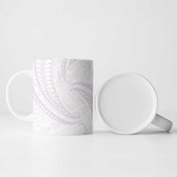White Sunday Lotu Tamaiti Ceramic Mug Polynesian Wave Pastel Mauve - Polynesian Pride
