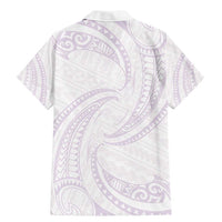 White Sunday Lotu Tamaiti Family Matching Mermaid Dress and Hawaiian Shirt Polynesian Wave Pastel Mauve - Polynesian Pride