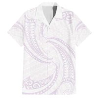 White Sunday Lotu Tamaiti Family Matching Puletasi and Hawaiian Shirt Polynesian Wave Pastel Mauve - Polynesian Pride