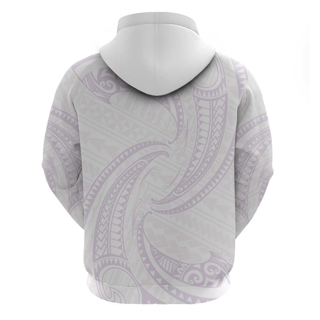 White Sunday Lotu Tamaiti Hoodie Polynesian Wave Pastel Mauve - Polynesian Pride