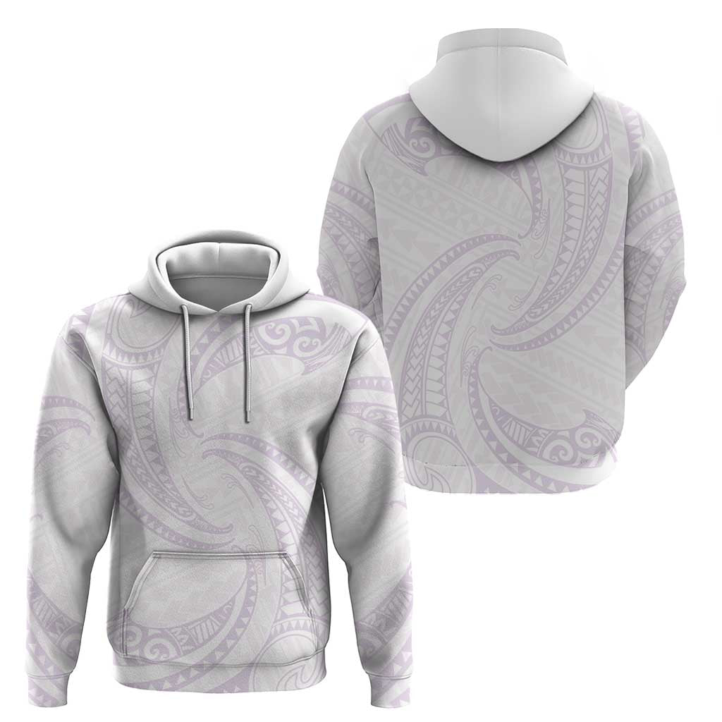 White Sunday Lotu Tamaiti Hoodie Polynesian Wave Pastel Mauve - Polynesian Pride