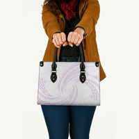 White Sunday Lotu Tamaiti Leather Bag Polynesian Wave Pastel Mauve - Polynesian Pride