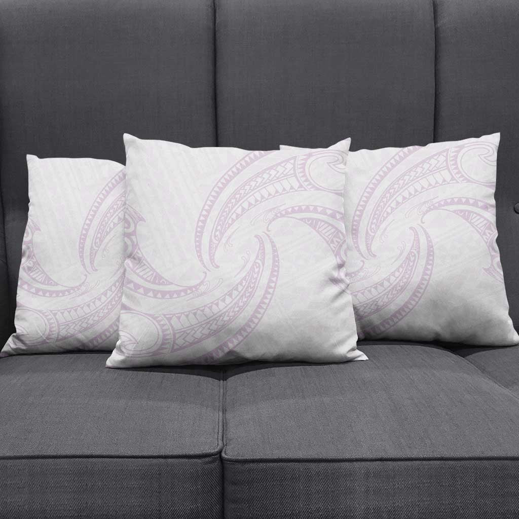 White Sunday Lotu Tamaiti Pillow Cover Polynesian Wave Pastel Mauve - Polynesian Pride