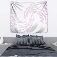 White Sunday Lotu Tamaiti Tapestry Polynesian Wave Pastel Mauve - Polynesian Pride