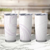 White Sunday Lotu Tamaiti Tumbler Cup Polynesian Wave Pastel Mauve - Polynesian Pride