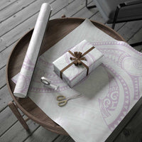 White Sunday Lotu Tamaiti Wrapping Paper Polynesian Wave Pastel Mauve - Polynesian Pride