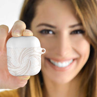 White Sunday Lotu Tamaiti AirPods Case Polynesian Wave Pastel Nude - Polynesian Pride