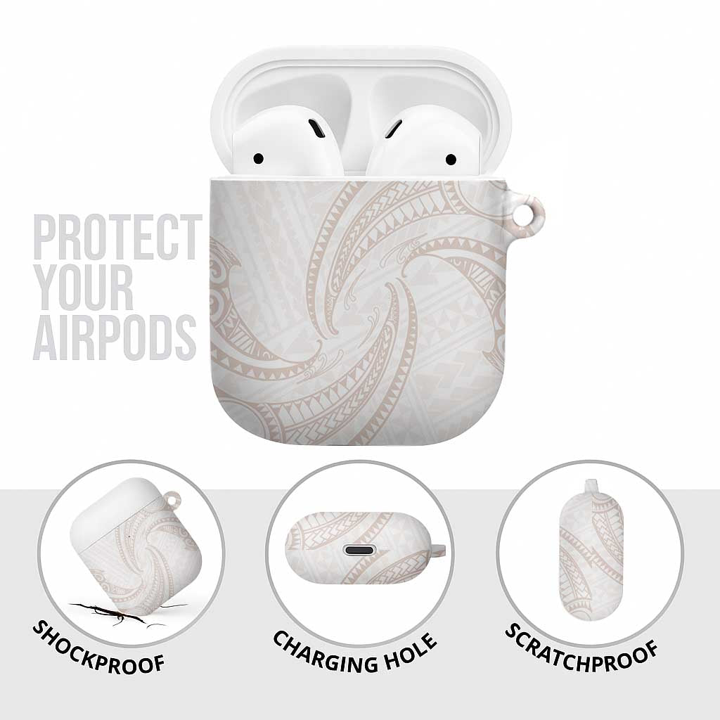 White Sunday Lotu Tamaiti AirPods Case Polynesian Wave Pastel Nude - Polynesian Pride
