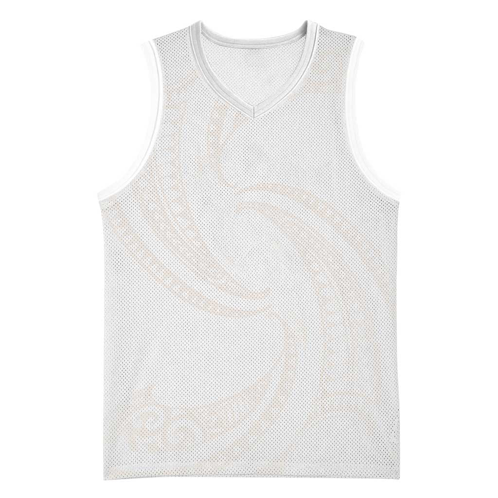 White Sunday Lotu Tamaiti Basketball Jersey Polynesian Wave Pastel Nude - Polynesian Pride