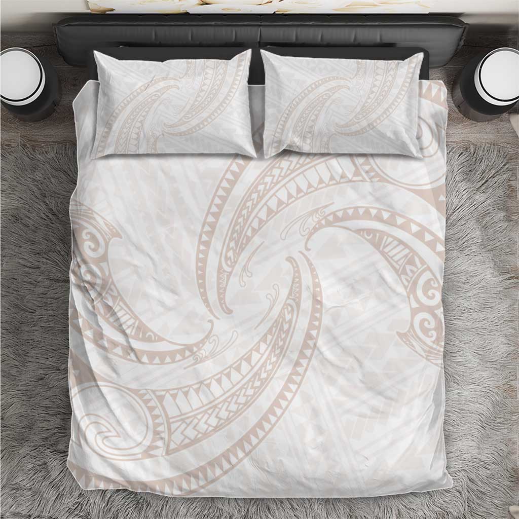 White Sunday Lotu Tamaiti Bedding Set Polynesian Wave Pastel Nude - Polynesian Pride
