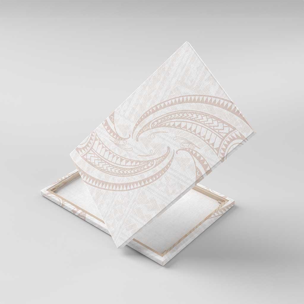 White Sunday Lotu Tamaiti Canvas Wall Art Polynesian Wave Pastel Nude - Polynesian Pride