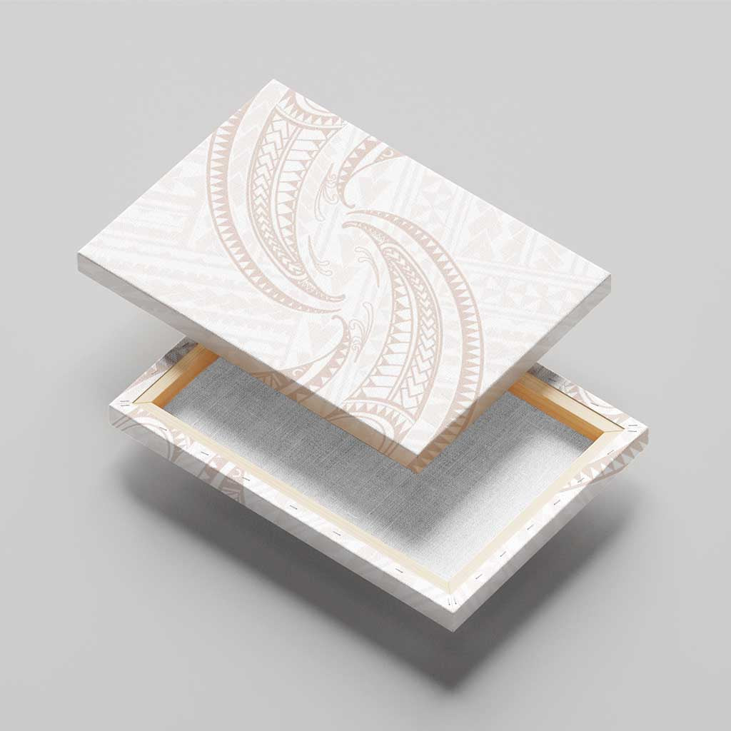 White Sunday Lotu Tamaiti Canvas Wall Art Polynesian Wave Pastel Nude - Polynesian Pride