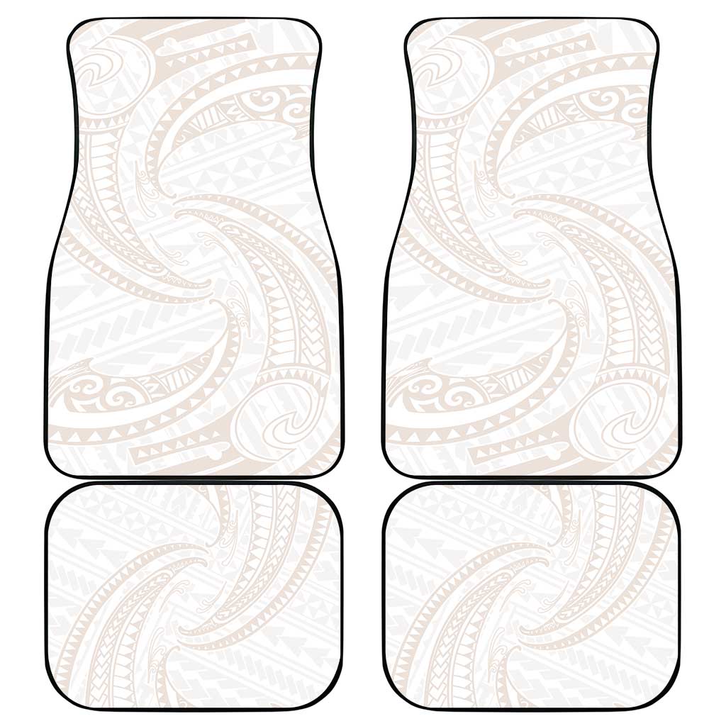 White Sunday Lotu Tamaiti Car Mats Polynesian Wave Pastel Nude - Polynesian Pride