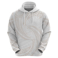 White Sunday Lotu Tamaiti Hoodie Polynesian Wave Pastel Nude - Polynesian Pride