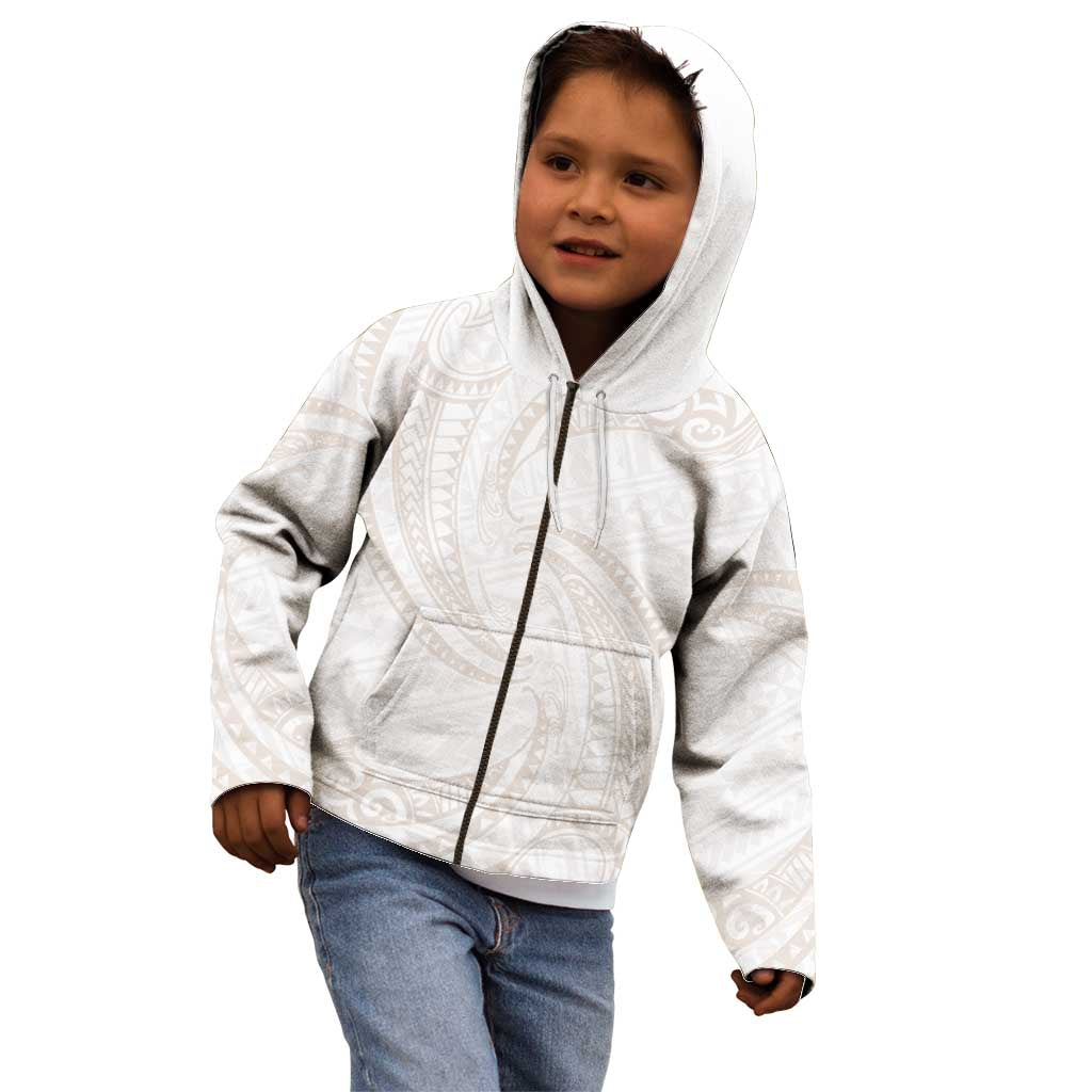 White Sunday Lotu Tamaiti Kid Hoodie Polynesian Wave Pastel Nude - Polynesian Pride