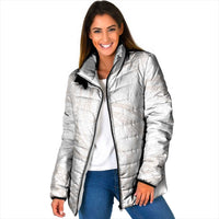 White Sunday Lotu Tamaiti Padded Jacket Polynesian Wave Pastel Nude - Polynesian Pride