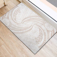 White Sunday Lotu Tamaiti Rubber Doormat Polynesian Wave Pastel Nude - Polynesian Pride