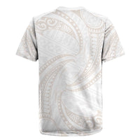 White Sunday Lotu Tamaiti Rugby Jersey Polynesian Wave Pastel Nude - Polynesian Pride