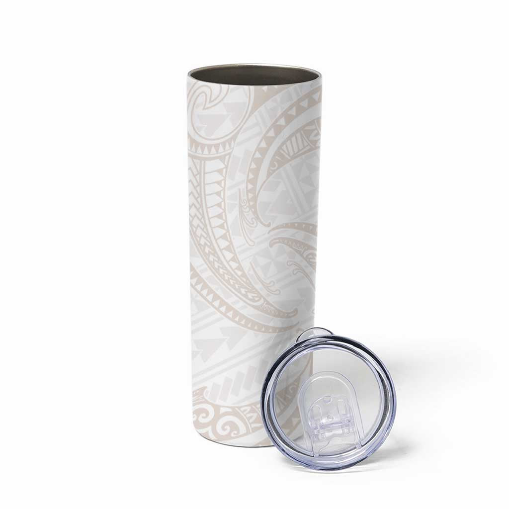 White Sunday Lotu Tamaiti Skinny Tumbler Polynesian Wave Pastel Nude - Polynesian Pride