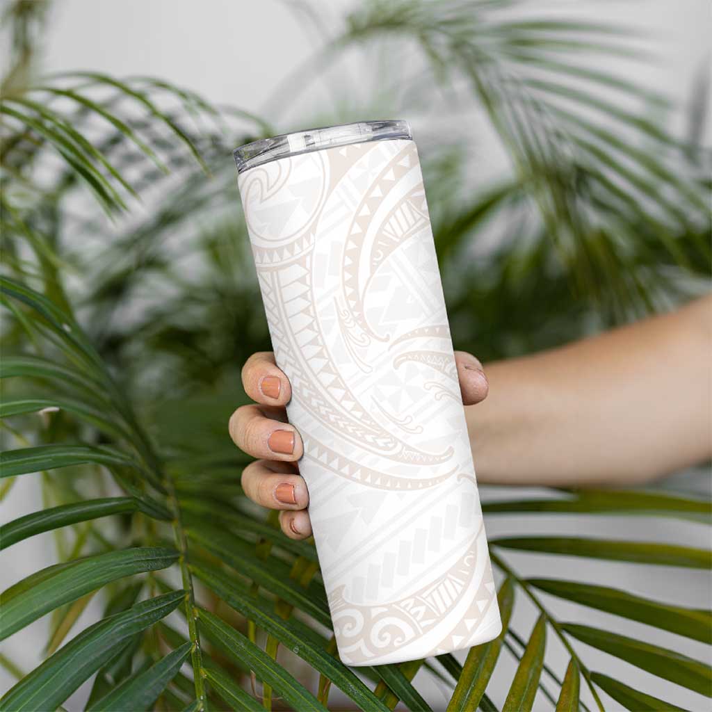 White Sunday Lotu Tamaiti Skinny Tumbler Polynesian Wave Pastel Nude - Polynesian Pride