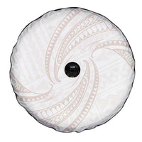 White Sunday Lotu Tamaiti Spare Tire Cover Polynesian Wave Pastel Nude - Polynesian Pride
