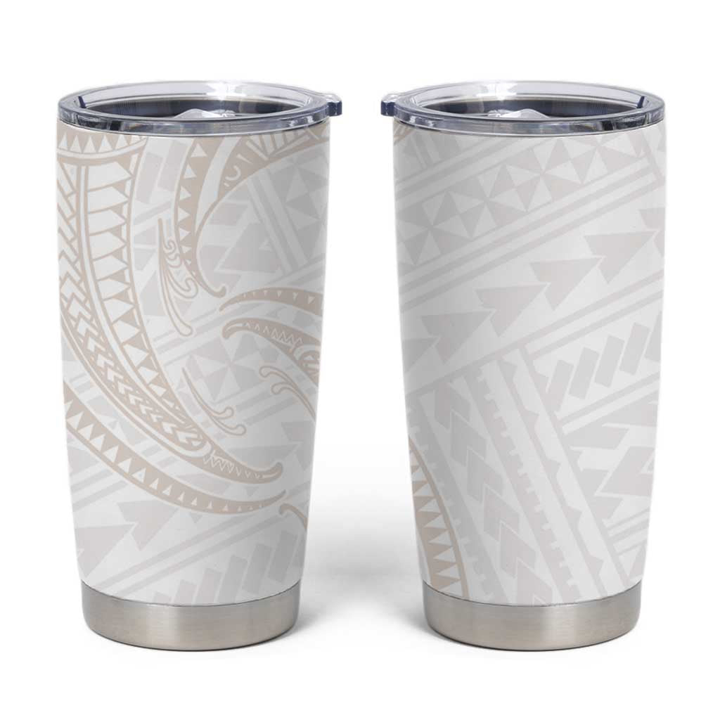 White Sunday Lotu Tamaiti Tumbler Cup Polynesian Wave Pastel Nude - Polynesian Pride