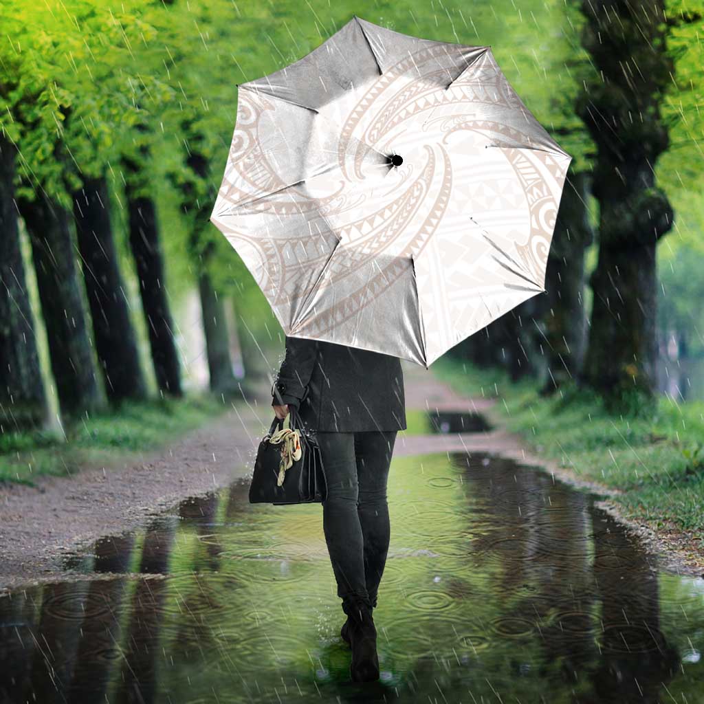 White Sunday Lotu Tamaiti Umbrella Polynesian Wave Pastel Nude - Polynesian Pride