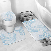 White Sunday Lotu Tamaiti Bathroom Set Polynesian Wave Pastel Sky Blue - Polynesian Pride