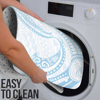 White Sunday Lotu Tamaiti Bathroom Set Polynesian Wave Pastel Sky Blue - Polynesian Pride