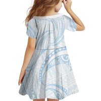 White Sunday Lotu Tamaiti Family Matching Puletasi and Hawaiian Shirt Polynesian Wave Pastel Sky Blue - Polynesian Pride