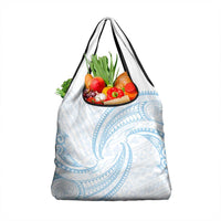 White Sunday Lotu Tamaiti Grocery Bag Polynesian Wave Pastel Sky Blue - Polynesian Pride