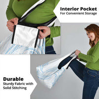 White Sunday Lotu Tamaiti Grocery Bag Polynesian Wave Pastel Sky Blue - Polynesian Pride