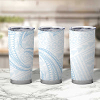 White Sunday Lotu Tamaiti Tumbler Cup Polynesian Wave Pastel Sky Blue - Polynesian Pride