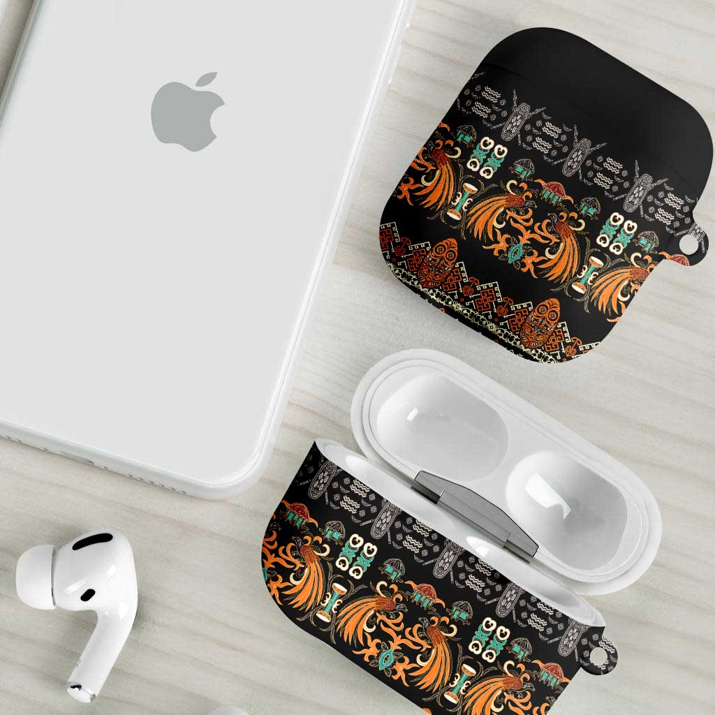 Black Batik Papua-inspired Pattern AirPods Case - Polynesian Pride