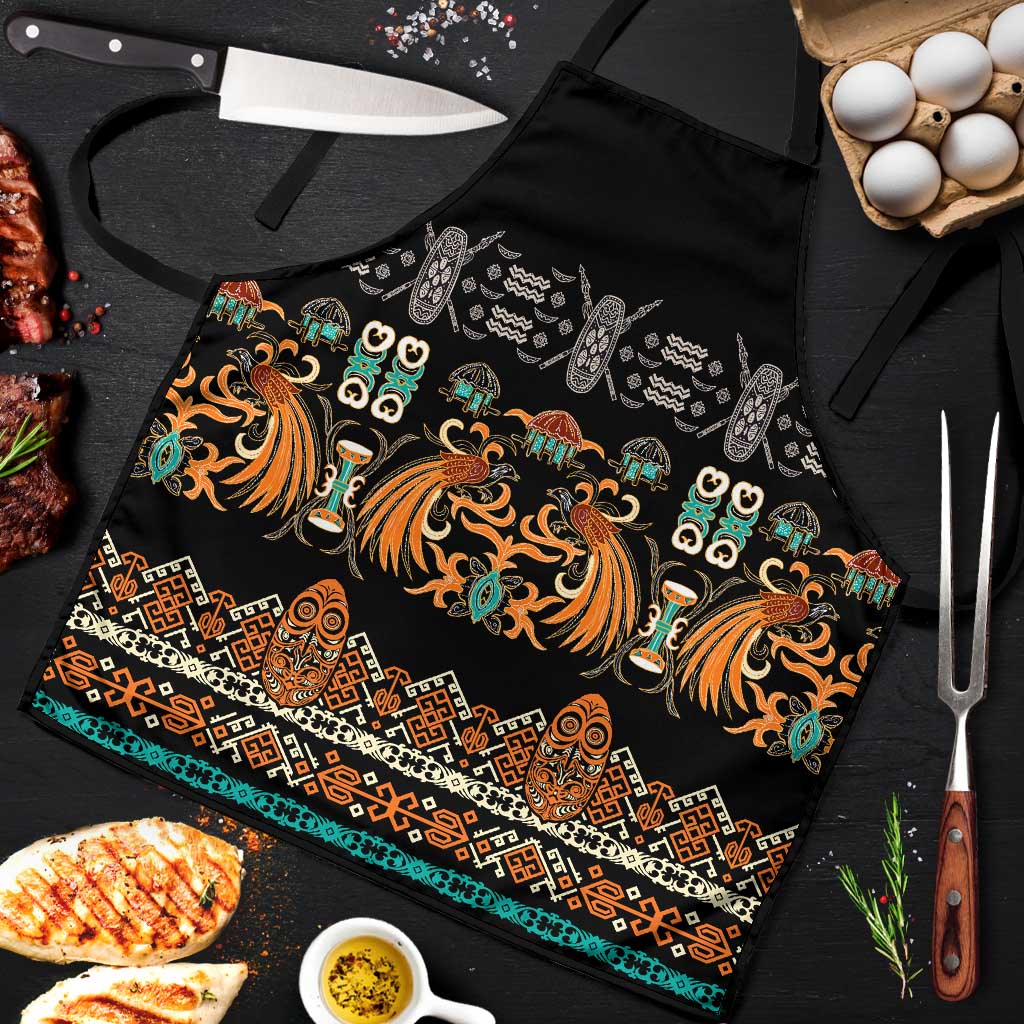 Black Batik Papua-inspired Pattern Apron - Polynesian Pride